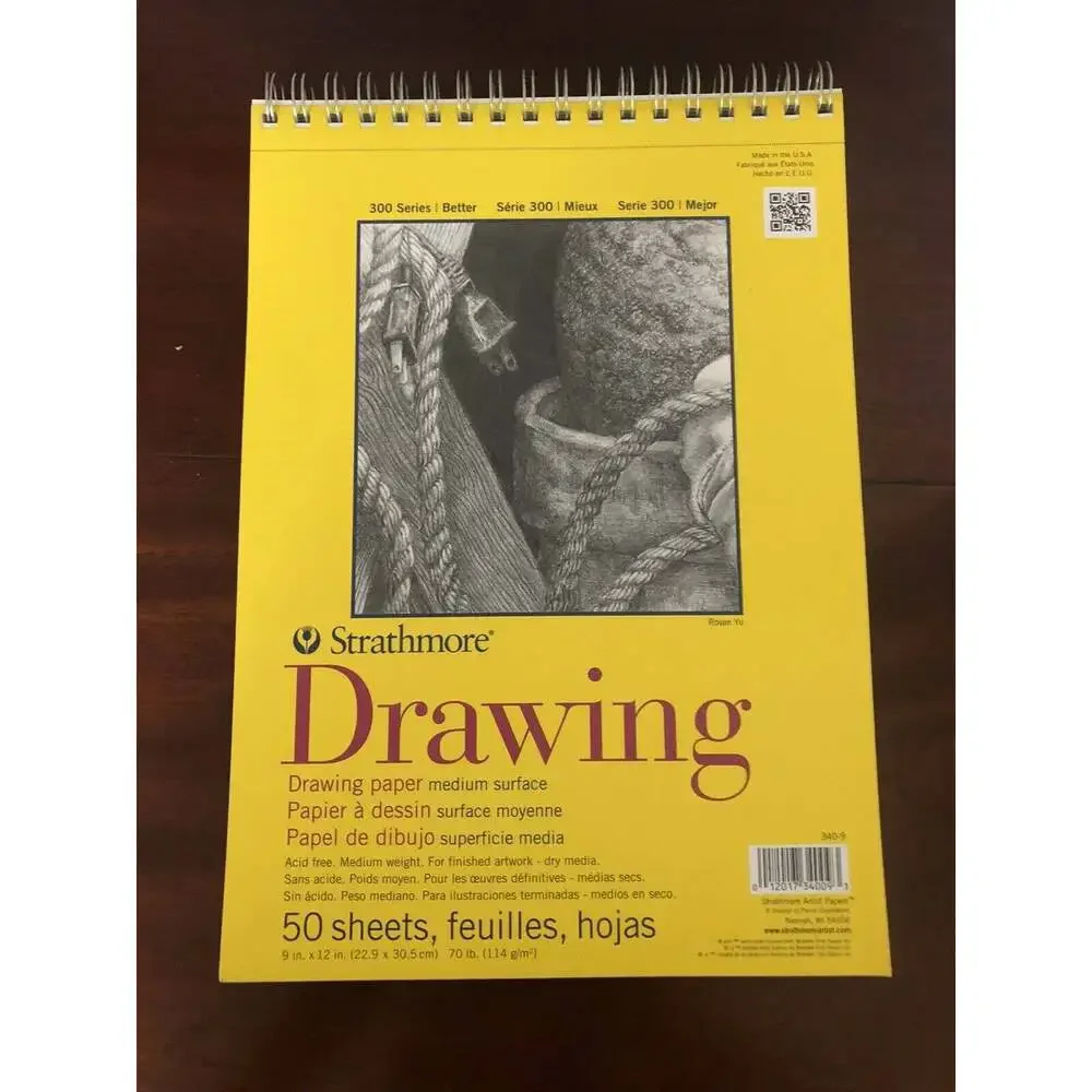 Strathmore Drawing Paper 50 Sheets 9 x 12 inches pages in spiral book New